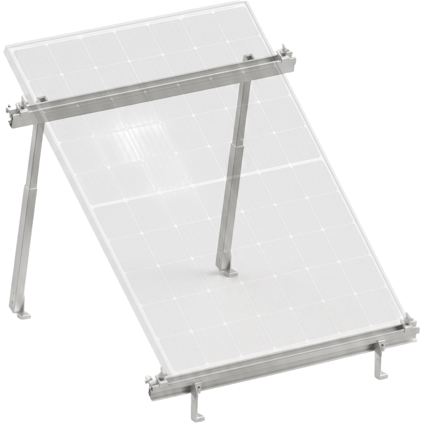 Montaje para Panel Solar, Riel "8" de 1400mm para Módulos con Espesor de 35mm, Velocidad de Viento Máx. 136km/h (20° a 45°)