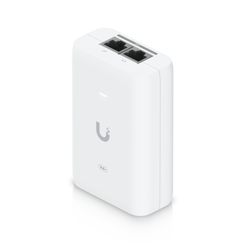 Adaptador PoE+ 2.5G / hasta 30 W / 48V 0.65A / (2) Puertos RJ45 MultiGigabit 2.5G / Salida PoE+ / LED Indicador / Ideal para APs UniFi WiFi 7 / / Protección contra Sobretensiones