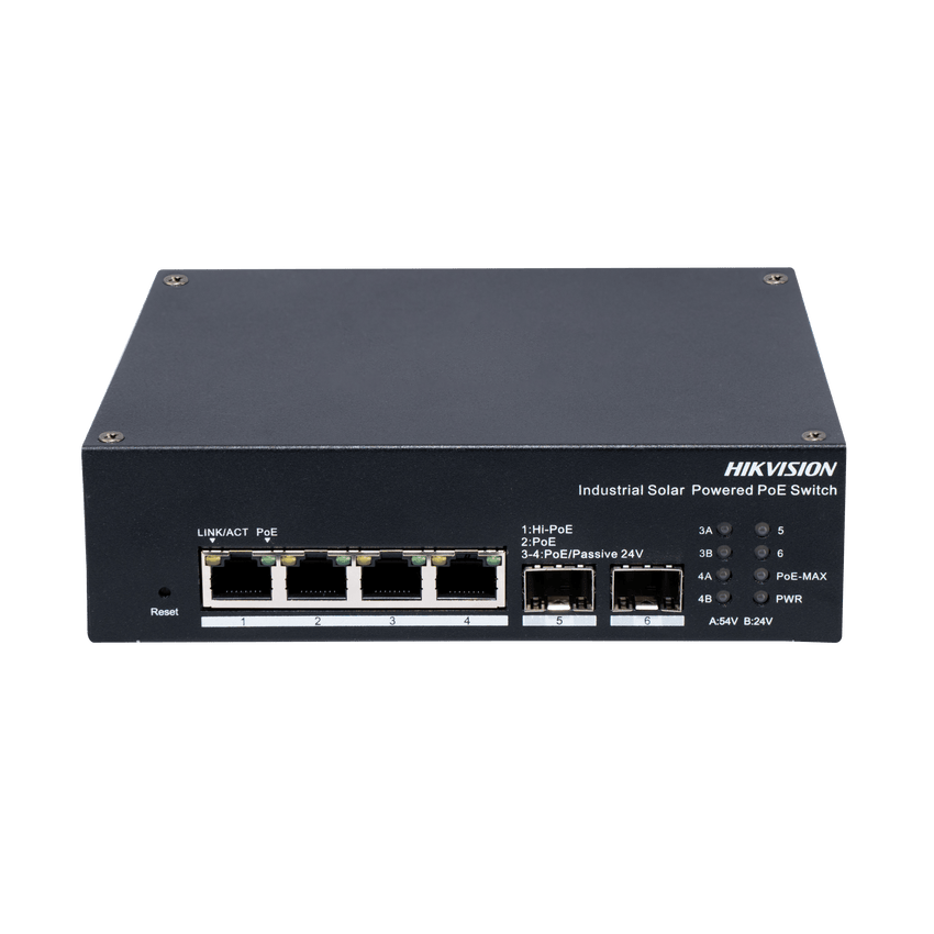 Switch Industrial con UPS / Administrable Gigabit / 3 Puertos Gigabit PoE+ (30 W) + 1 Puertos Gigabit PoE++ (90 W) / 2 Puertos SFP / 120 W Total / 48 a 57 VCD / Ideal para Proyectos / 300 Metros de Distancia