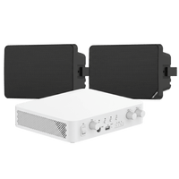 Kit de Audio | 70/100V | 2 Altavoces de pared | Bluetooth | Color Negro | Hik-Connect