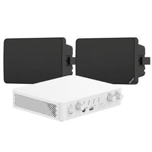 Kit de Audio | 70/100V | 2 Altavoces de pared | Bluetooth | Color Negro | Hik-Connect