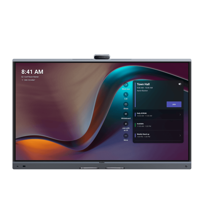 Yealink MeetingBoard 75 Pro, Centro de Colaboración Inteligente con IA, 4K UHD, Android 13, Micrófonos Integrados y Cámara Ultra Gran Angular
