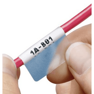 Casete de 50 Etiquetas Autolaminadas de 25.4 x 165.1 mm, para Cables de 12.1 a 40.4 mm de Diámetro, Área de Impresión Color Blanco