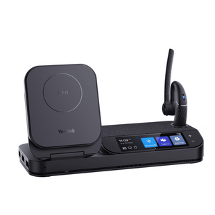 Auricular Bluetooth BH71 con Workstation de Yealink Con Pantalla Táctil de 3" con Cancelación de Ruido y Carga Inalámbrica para Smartphone