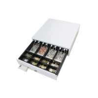 Cajón de Dinero / Organizador de Efectivo / Compartimentos para Billetes y Monedas / Clips Metálicos de Sujeción / Ranura de Inserción / Uso en Puntos de Venta