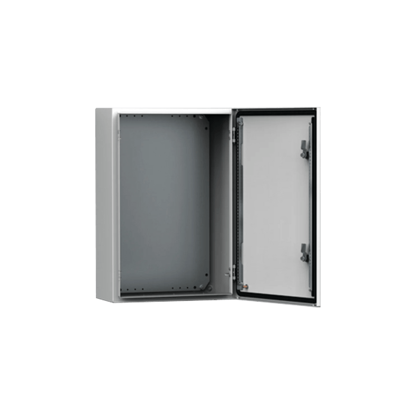 Gabinete de Uso Exterior MAS 700 x 500 x 210 mm NEMA 4/12/13; IP66; IK10 de Acero Dulce 1.5 mm con Platina de Montaje Incluida Color Gris Claro