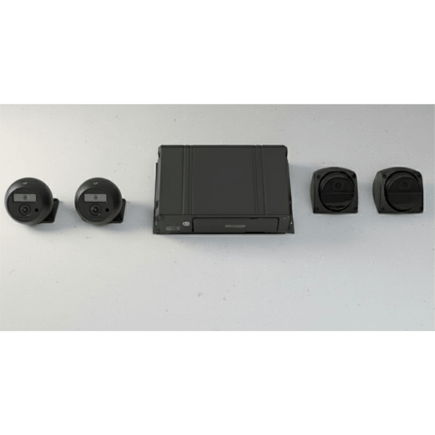 Kit DVR Móvil / 2 Cámaras Interior + 2 Cámaras Exterior / (1080p) / 4 Canales TURBOHD / Tecnología IA Integrada / Soporta 4G / GPS / Sensor G / Soporta 2 Memorias SD (512 GB total)