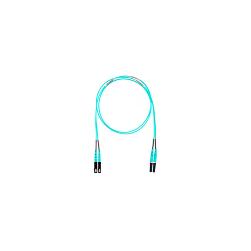 Jumper de Fibra Optica Multimodo 50/125 OM4, LC-SC Duplex, OFNR (Riser), Color Aqua, 5 Metros