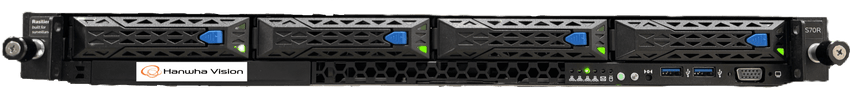 NVR Wisenet WAVE basada en Ubuntu Linux / Montable en Rack 1U / Incluye 1 licencia WAVE-PRO-04 / 470 Mbps throughput / Incluye 80 TB para almacenamiento