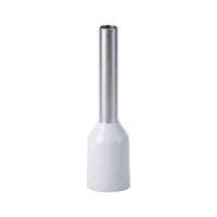 Conector Ferrule | 22AWG | 0.5mm²  | Conductor Latón Estañado  | Aislamiento PVC Blanco | 25 Piezas por Bolsa