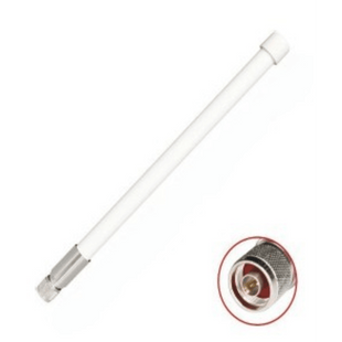 1 Antena Omnidireccional / Doble Banda 2.4 GHz y 5 GHz / Ganancia 7 dBi (2.4 GHz) y 10 dBi (5 GHz) / Exterior / Polarización Vertical / Conector N Macho