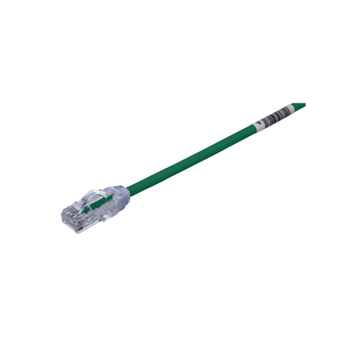 Cable de Parcheo UTP Cat6A, CM/LSZH, Diámetro Reducido (28AWG), Color Verde, 20ft