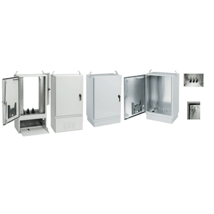 Gabinete para Exterior Tipo 4X Doble Puerta de 10 UR / Aluminio Soldado / 762 x 762 x 1118 mm / Exterior IP66 / Montaje Almohadilla / Aislamiento Térmico / Gris RAL 7035