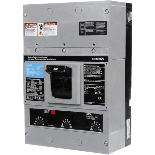 Interruptor Termomagnético 600V 3X400A, Sin zapatas principales.