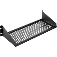 Charola para Rack 19 Pulgadas, Capacidad de Carga 34 kg, Base Ventilada, Acero Dulce Color Negro, 2 UR, Dimensiones 482x381x95 mm