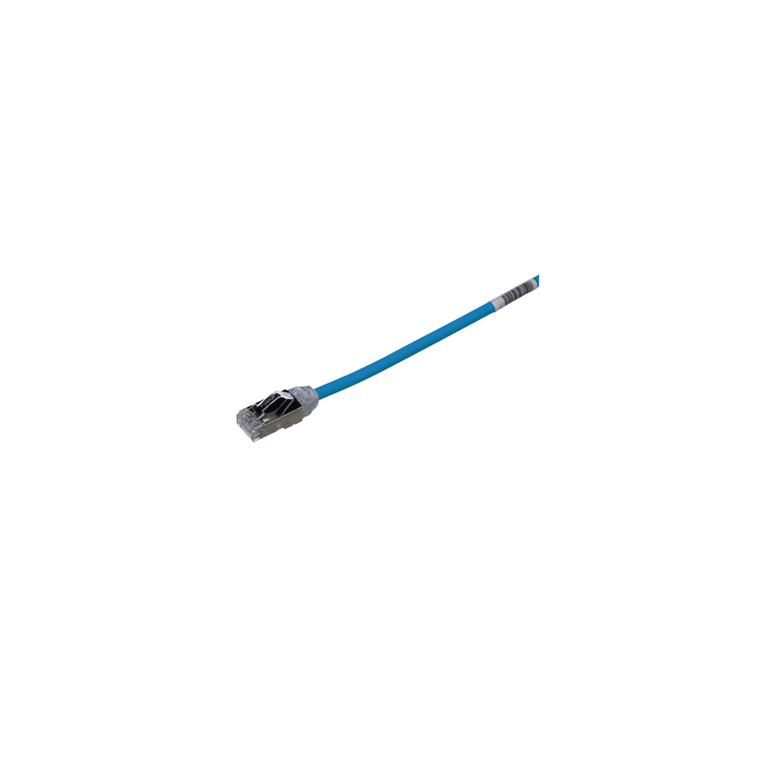 Patch Cord Cat6A, Diametro Reducido 28 AWG, Blindado S/FTP, CM/LS0H, 0.5 m., Color Azul