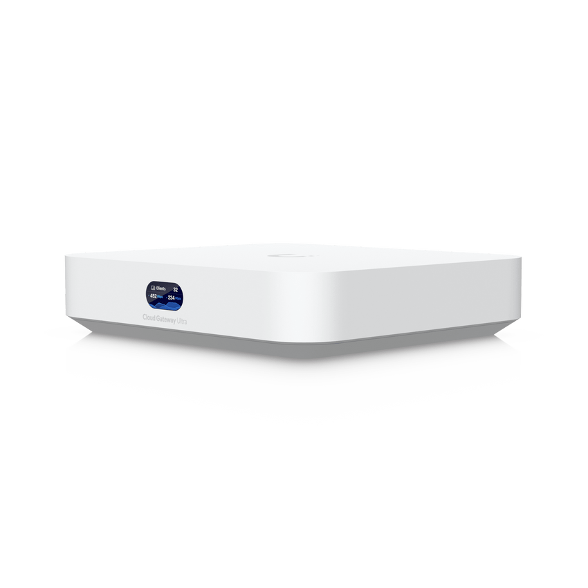 UCG Ultra Cloud Gateway Compacto con Soporte para  hasta 30+ Dispositivos UniFi, 300+ Clientes, Enrutamiento IDS/IPS de 1 Gbps y Balanceo Multi-WAN