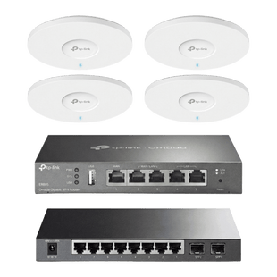 Kit de Iniciación en redes OMADA / 1 Router / 1 Switch TL-SG2210P / 4 Punto de Acceso EAP613