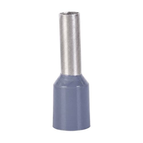 Conector Ferrule | 20AWG | Conductor Latón Estañado  | Aislamiento PVC Gris  | 25 Piezas por Bolsa