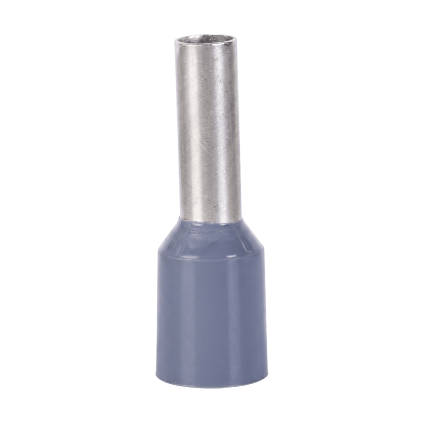 Conector Ferrule | 20AWG | Conductor Latón Estañado  | Aislamiento PVC Gris  | 25 Piezas por Bolsa