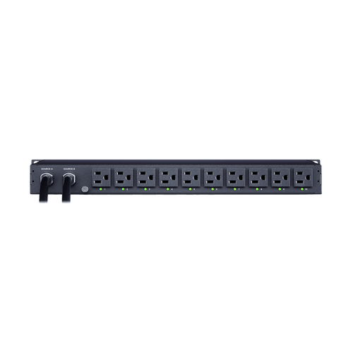 PDU ATS (Fuente Redundante Auto-transferible) Monitoreable, Para Distribución de Energía, 2 Entradas 120 Vca NEMA5-15P, Con 10 Salidas NEMA 5-15R, Horizontal 19in, 1UR