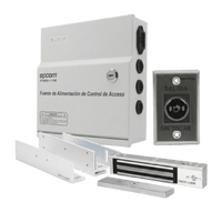 Kit para Control de Acceso Incluye Fuente de 12VCD / Soporta Batería de Respaldo/ Chapa Magnética de 600Lbs / Montajes L y Z / Botón de salida  / Certificación UL y ETL