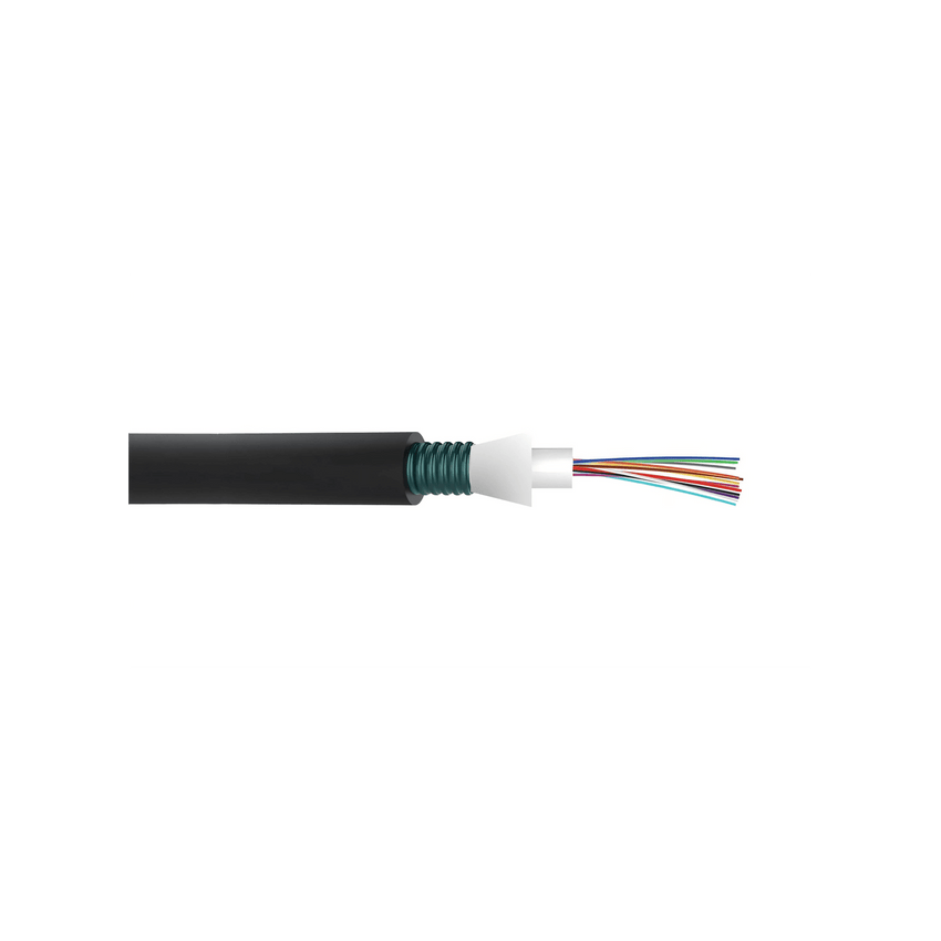 Cable de Fibra Óptica de 24 hilos, Monomodo OS2 , Interior/Exterior, Armada, Loose Tube 250um, OFCP (Plenum), Precio Por Metro