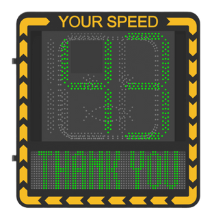 Pantalla LED de Señalización de Velocidad por Radar / Detección de Velocidad en Tiempo Real / Rango de Detección de 100 m / Hasta 32 Objetivos Detectados / Pantalla LED de Alta Visibilidad / Instalación en Carril o Later