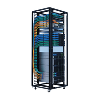 Organizador Vertical de Cables para Rack 45 UR (79 in) / Acero Negro RAL 9005 / Sección 95x208 mm (3.7x8.2 in) / Capacidad 726 Cables / Dedos cada 1.75 pulg / ProLine S1 HOFFMAN