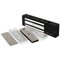 Kit Para Control de Acceso Incluye Chapa Magnética de 1200 Lbs Color Negro / Montaje En "U" Para Puerta de Cristal /  Uso Interior / Certificación UL / Diseño Elegante