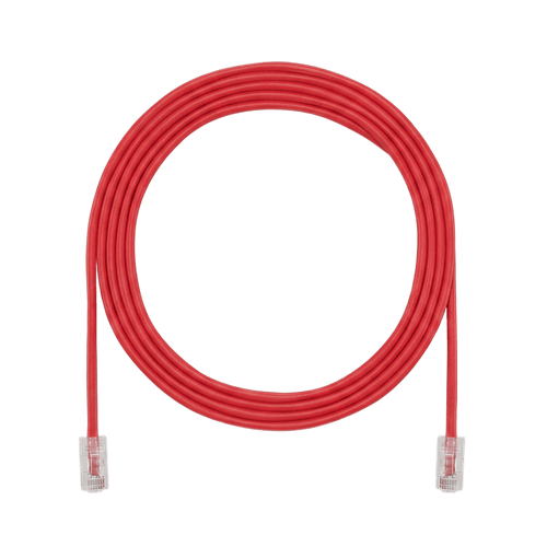 Cable de Parcheo UTP, Cat6A, 24 AWG, CM, Color Rojo, 6.71 Metros (22 Pies)
