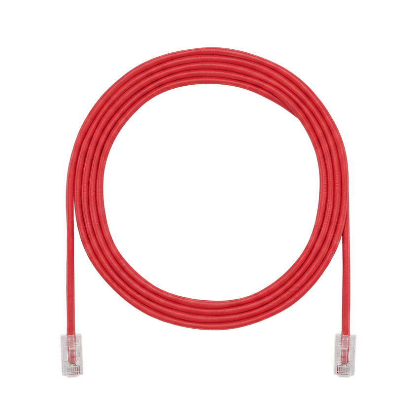 Cable de Parcheo UTP, Cat6A, 24 AWG, CM, Color Rojo, 6.71 Metros (22 Pies)
