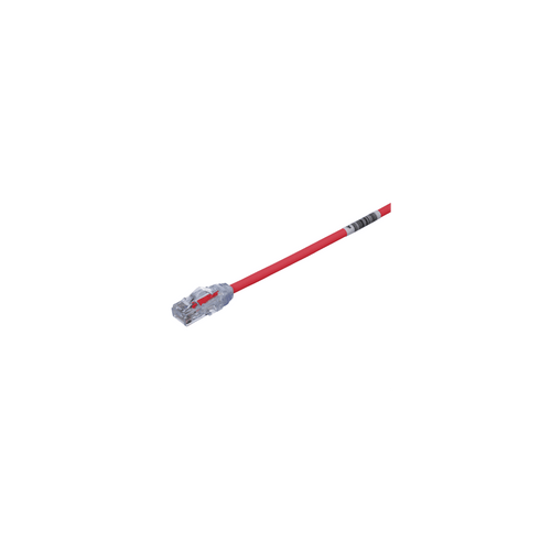 Cable de Parcheo UTP Cat6A, CM/LSZH, Diámetro Reducido (28AWG), Color Rojo, 4.57 Metros (15 Pies)
