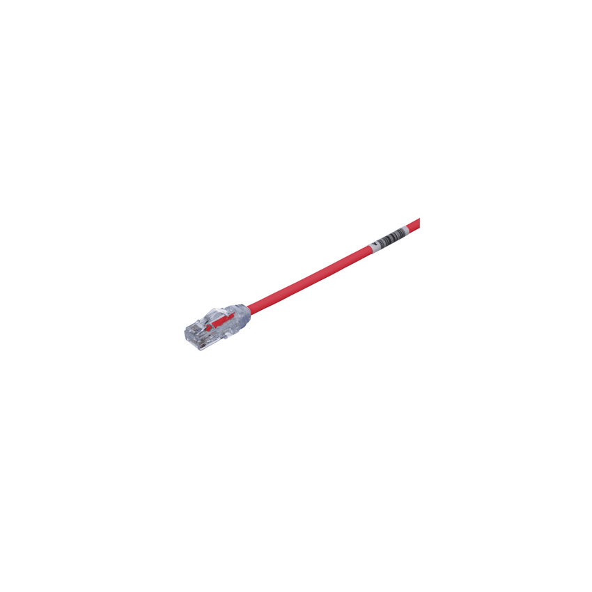 Cable de Parcheo UTP Cat6A, CM/LSZH, Diámetro Reducido (28AWG), Color Rojo, 4.57 Metros (15 Pies)