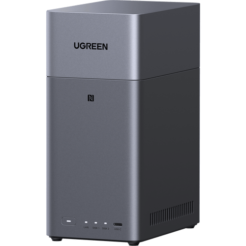NAS UGREEN NASync DH2300 / Procesador RK3576 / 4GB  / 32GB eMMC / 2 Bahías SATA / JBOD-Basic-RAID 0-RAID 1 / Puerto HDMI 4K / 1 GbE / USB 3.2 Gen 1 Type-C / Detección NFC