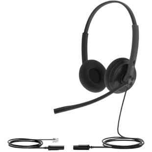 Diadema Alámbrica YHS34 Dual de Yealink QD a RJ9 con Almohadillas de Esponja