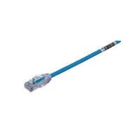 Cable de Parcheo UTP Cat6A, CM/LSZH, Diámetro Reducido (28AWG), Color Azul, 0.61 Metros (2 Pies)