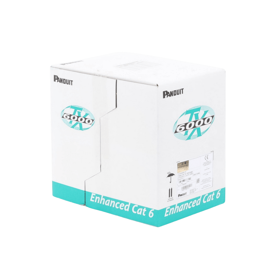 Bobina de Cable UTP 305 Metros (1000 Pies) de Cobre, TX6000? PanNet, Reelex, Blanco, Categoría 6 Mejorado (23 AWG), PVC (CM), de 4 Pares