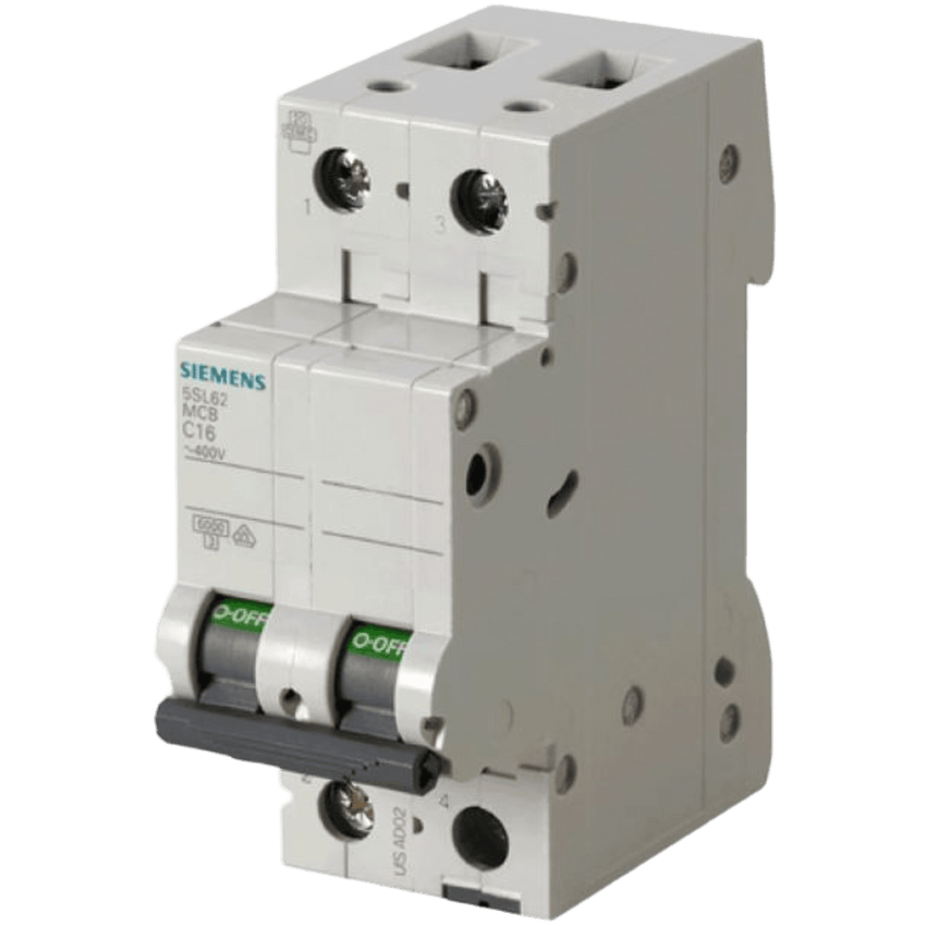 Interruptor Riel Dinn Tipo 5SL6, 2 polos, 50 amp