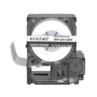 Casete de 175 Etiquetas Autolaminadas de 12.7 x 38.1 mm (0.5 x 1.5 pulgadas), para Cables de 4 a 8.1 mm (0.16 a 0.32 pulgadas) de Diámetro, Área de Impresión Color Blanco