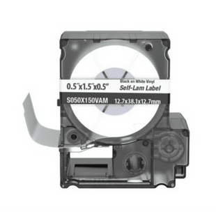 Casete de 175 Etiquetas Autolaminadas de 12.7 x 38.1 mm (0.5 x 1.5 pulgadas), para Cables de 4 a 8.1 mm (0.16 a 0.32 pulgadas) de Diámetro, Área de Impresión Color Blanco