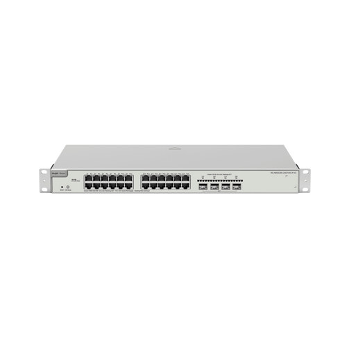 Switch Administrable Capa 3 con 24 puertos Gigabit PoE 802.3af/at + 4 SFP+ para fibra 10Gb, gestión gratuita desde la nube, 370w