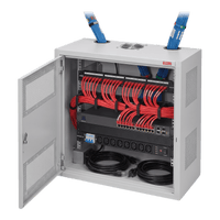Gabinete Rack Horizontal D-Box 6U / Perfil Bajo 1219 mm x 610 mm x 313 mm / Acero RAL 7035 / Puerta 120° / Retail y Puntos Públicos