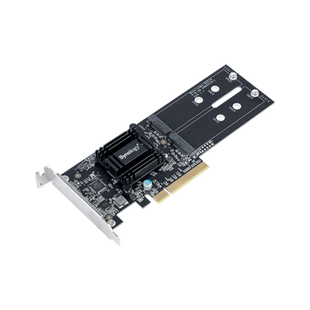 Tarjeta de Expansión M2D18 | PCIe 2.0 x8 | Compatible con NVMe y SATA SSD | 2 Ranuras M-key | Perfil Bajo y Altura Completa | Garantía de 3 Años.