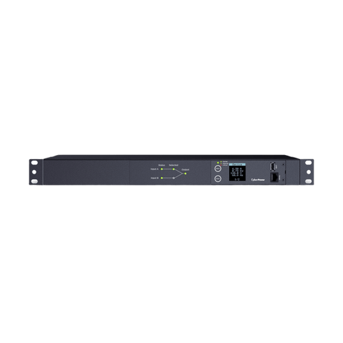 PDU ATS (Fuente Redundante Auto-transferible) Medible, Para Distribución de Energía, 2 Entradas 120 Vca NEMA5-15P, Con 10 Salidas NEMA 5-15R, Horizontal 19in, 1UR