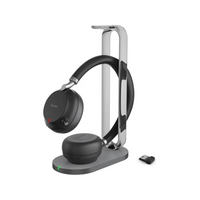 Diadema Inalambrica BH76 Plus With Charging Stand UC Black USB C/A de Yealink con ANC Híbrida y Estación de Carga Premium