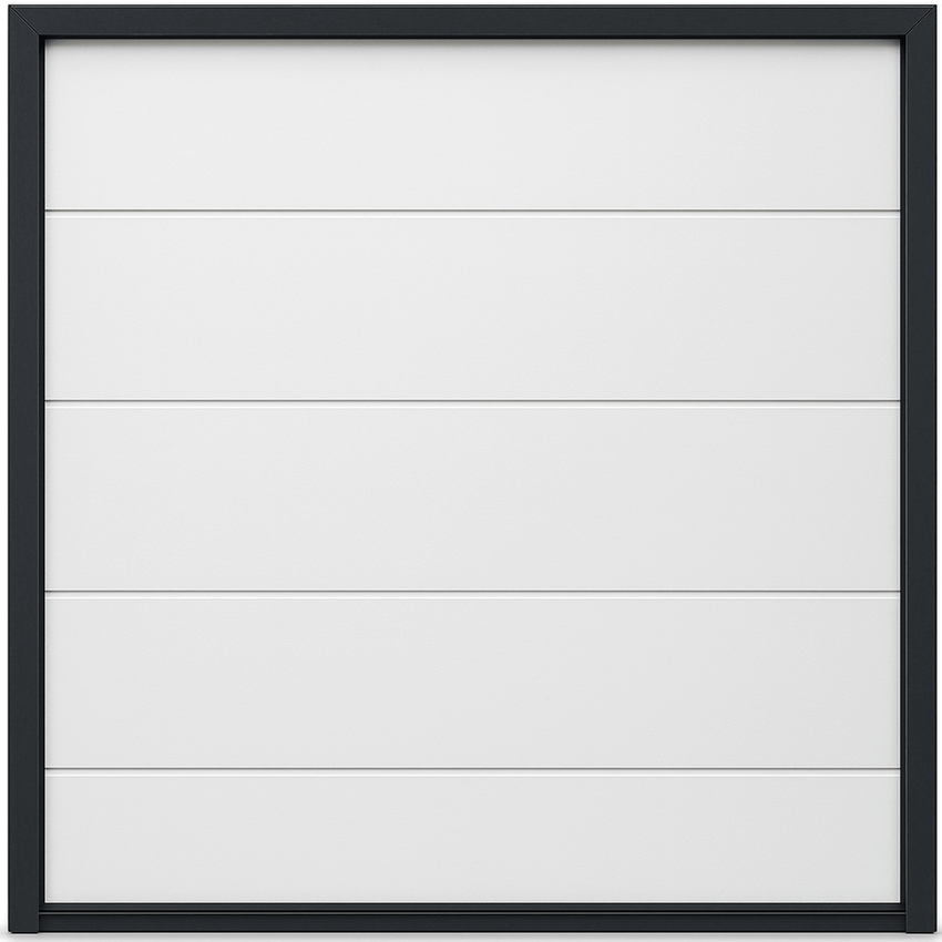 Puerta de Garage de Alta Calidad / Linea Central / Color Blanco 20x8 pies,  AISLADA, Estilo Americana.