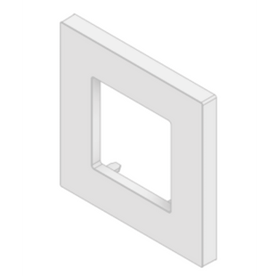 Embellecedor para Caja Europea / Dimensiones 84x84x8 mm Externas / ABS Antimicrobiano / Blanco con Efecto de Contraste / Colocación Fácil y Rápida