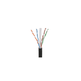 Bobina de Cable UTP de 4 Pares OSP (Planta Externa), Cat6 de Rango Extendido, 22 AWG, Color Negro, 305 Metros (1000 Pies).