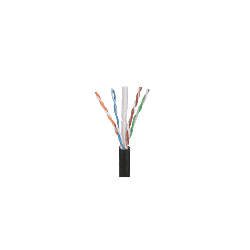 Bobina de Cable UTP de 4 Pares OSP (Planta Externa), Cat6 de Rango Extendido, 22 AWG, Color Negro, 305 Metros (1000 Pies).